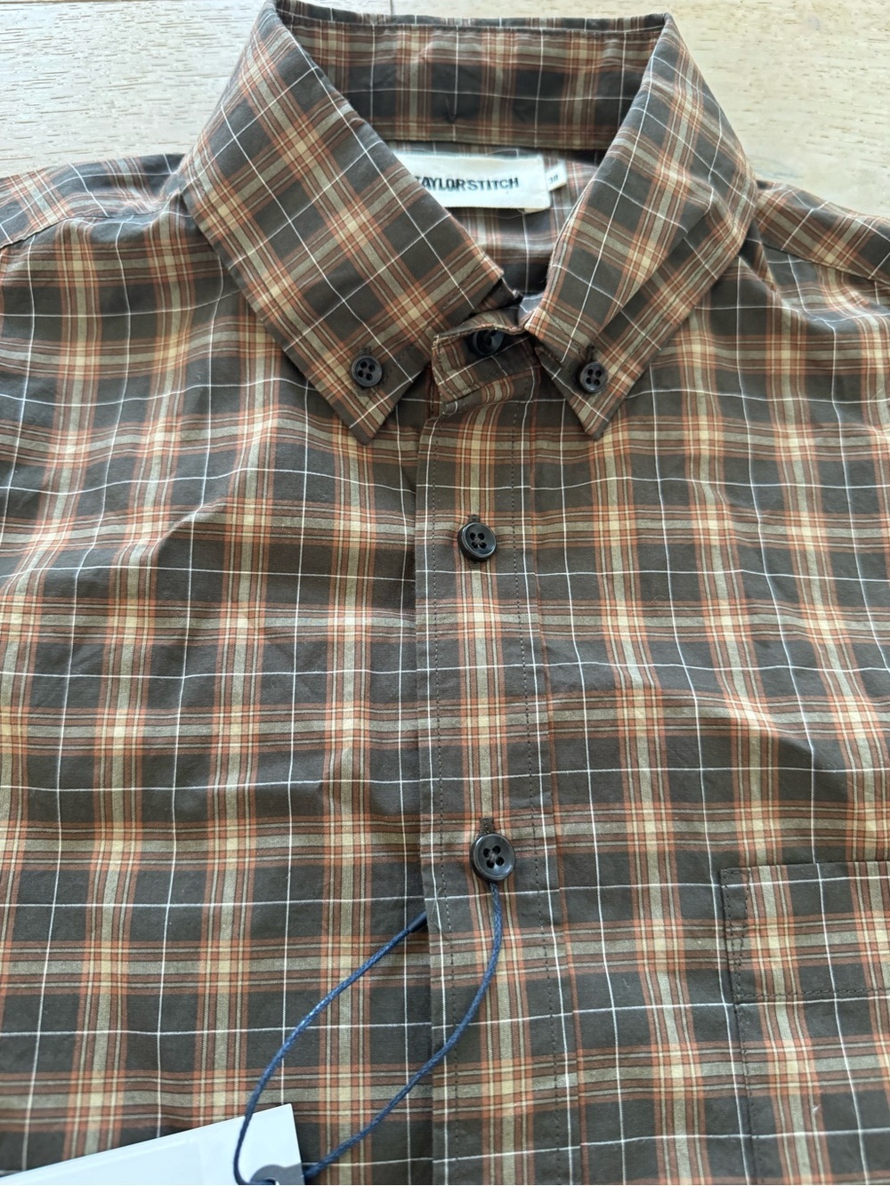NWT Taylor Stitch The Jack Button-Down Shirt Mulch plaid 38 - Picture 7 of 8
